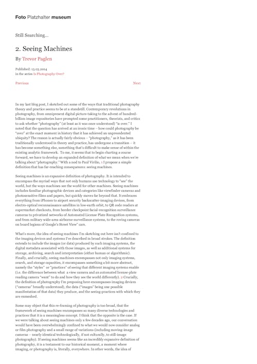 Seeing Machines. Trevor Paglen, 2014