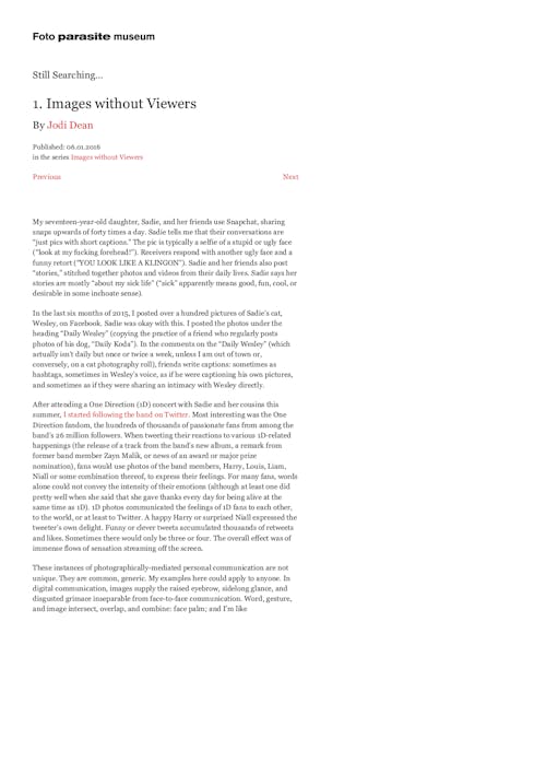 Images without Viewers. Jodi Dean, 2016