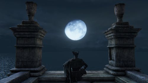 Pale Moon, screenshot from Bloodborne , 2015, by Federico Gagliano