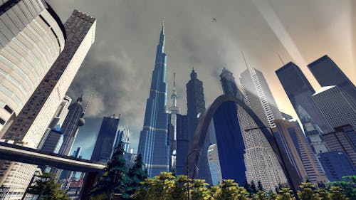 Super-Skyline, screenshot from Cities Skylines, 2015, by Chris Hanisch